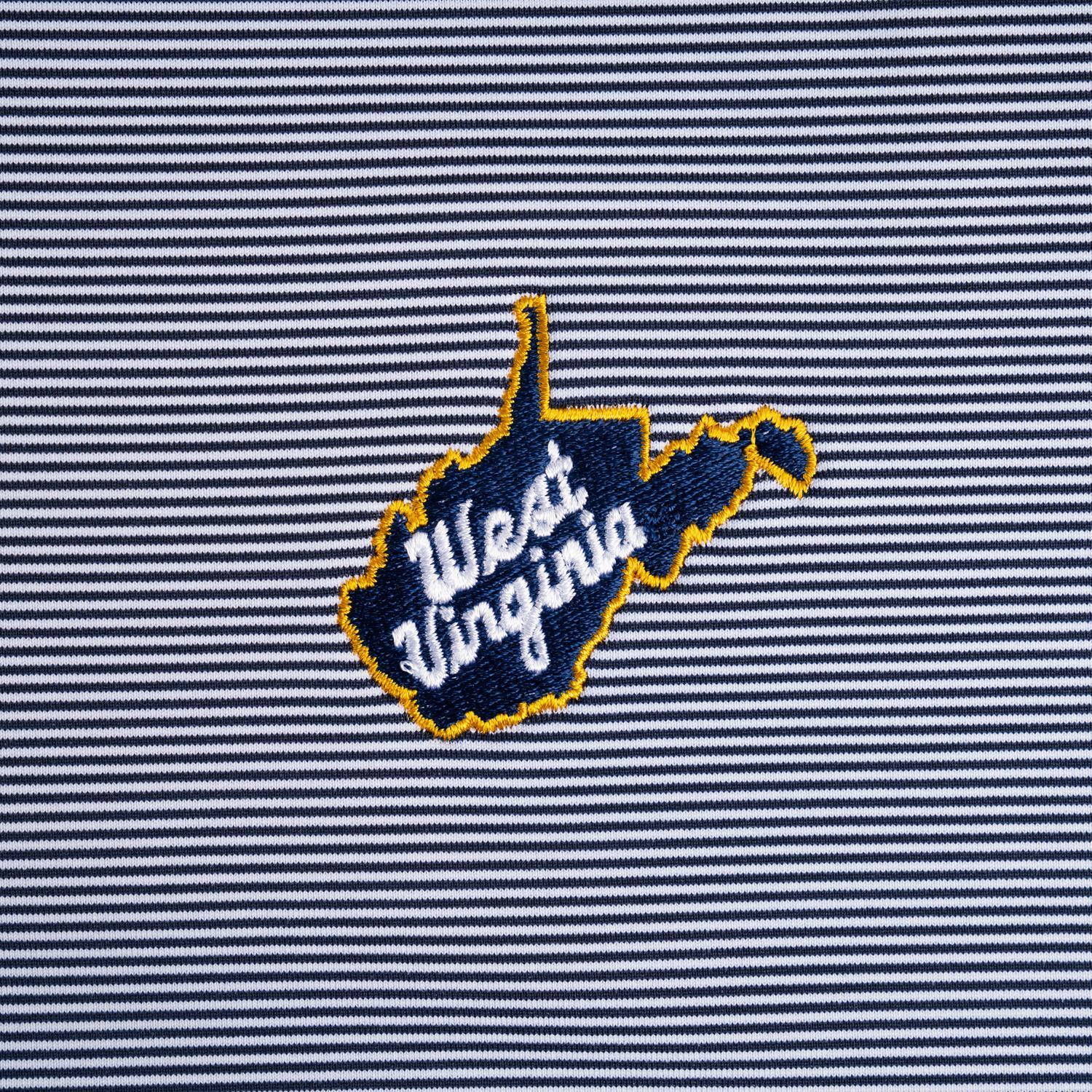 PETER MILLAR NAVY PERTH SUGAR STRIPE JERRY WEST HALF-ZIP