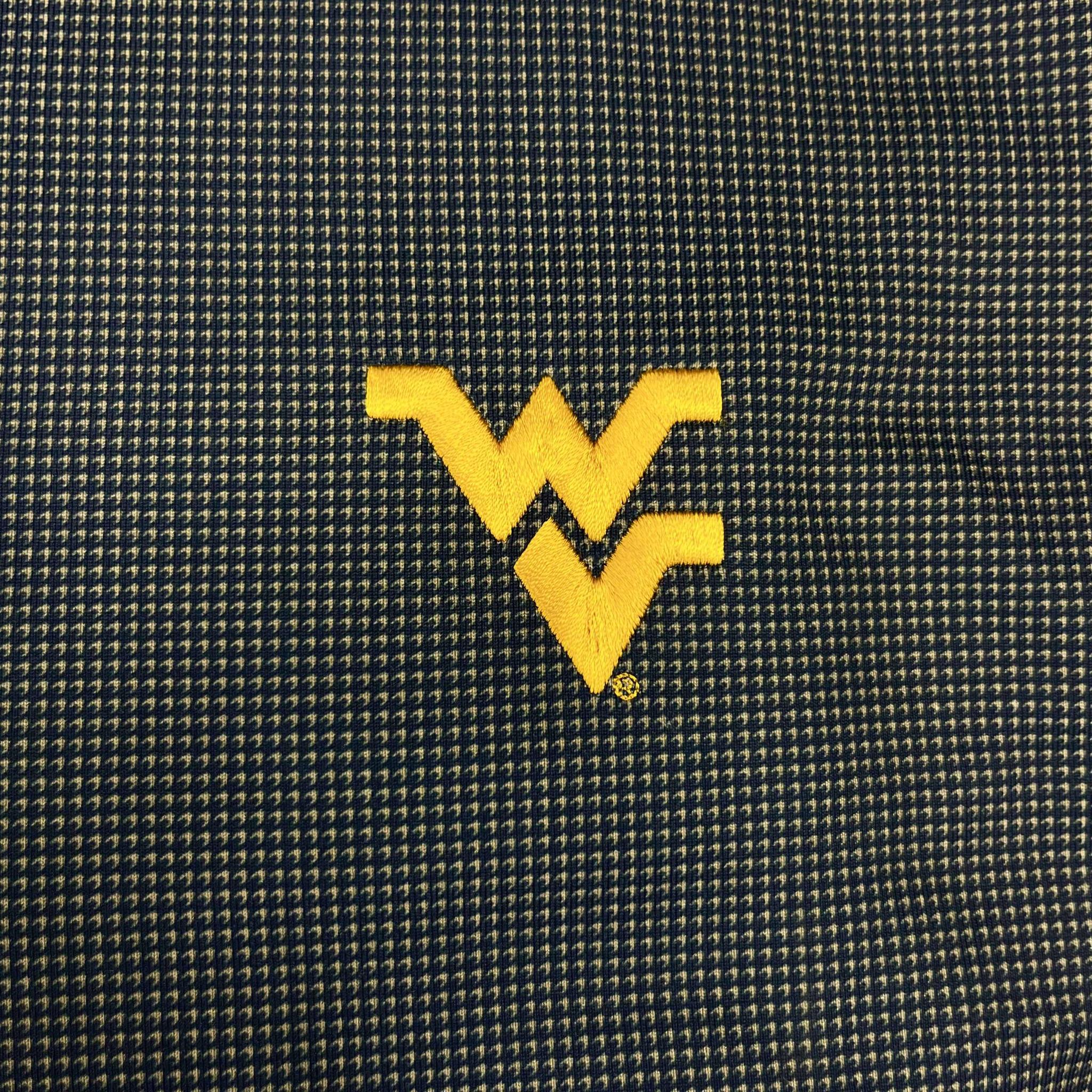 HORN LEGEND WVU NAVY/SAND STRETCHABLE SHEPHERD HALF-ZIP