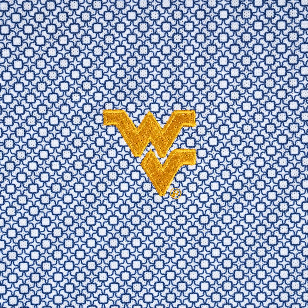 PETER MILLAR WVU WHITE PORTA PERFORMANCE KNIT