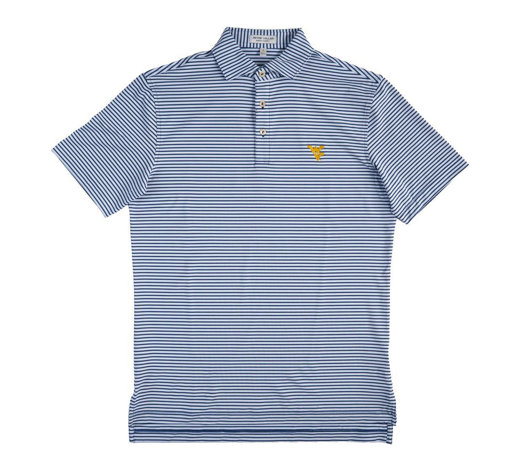 PETER MILLAR SPORT NAVY WVU CULVER PERFORMANCE KNIT