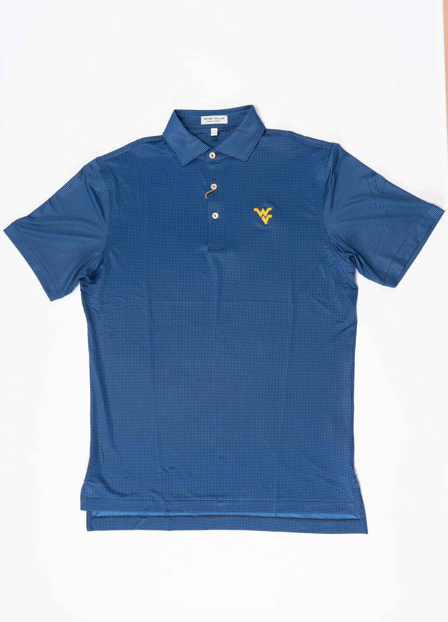 PETER MILLAR NAVY WV PERFORMANCE GINGHAM KNIT