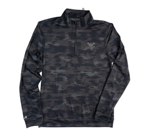 ANTIGUA WVU TURF BLACK HALF-ZIP PULLOVER