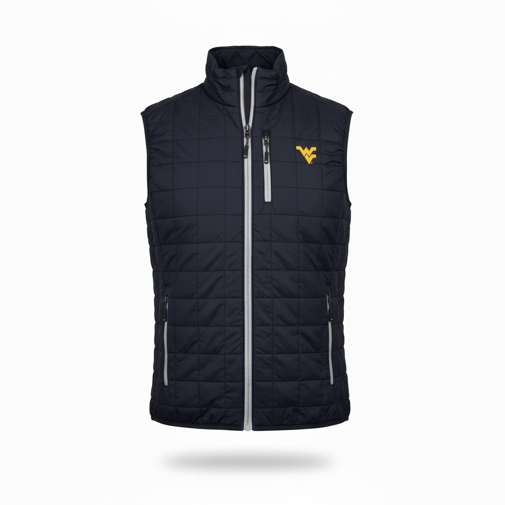 CUTTER & BUCK DARK NAVY RAINIER WVU VEST