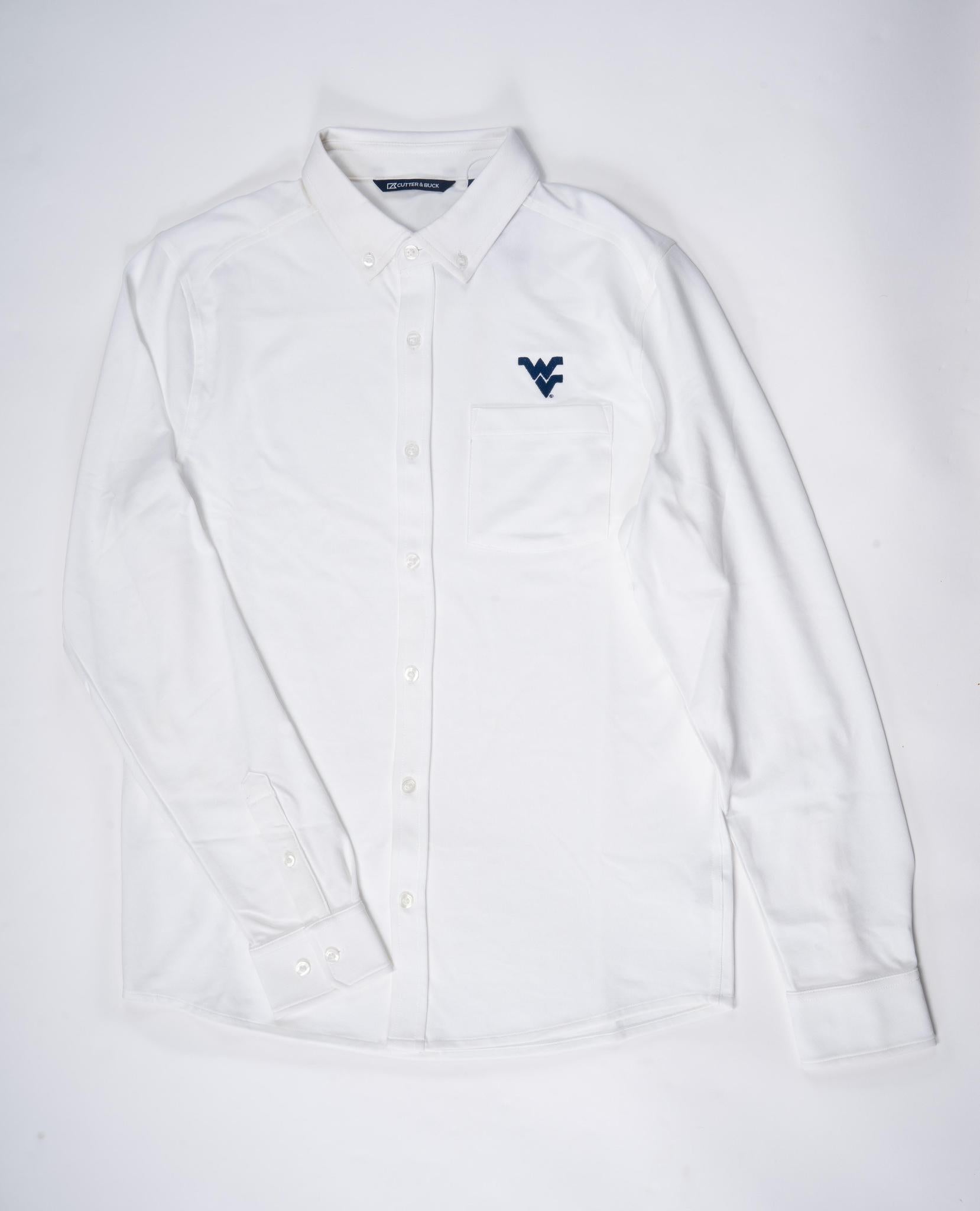 CB WVU WHITE ADVANTAGE BUTTON DOWN