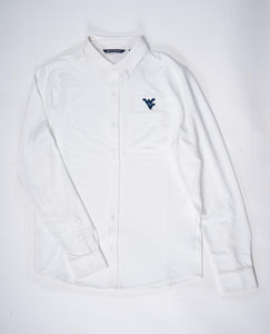 CB WVU WHITE ADVANTAGE BUTTON DOWN