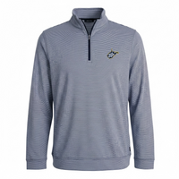 PETER MILLAR NAVY PERTH SUGAR STRIPE JERRY WEST HALF-ZIP
