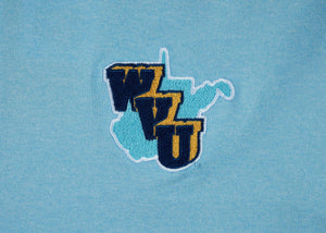 CUTTER & BUCK LIGHT BLUE COAST LINE THROWBACK LOGO HALF-ZIP