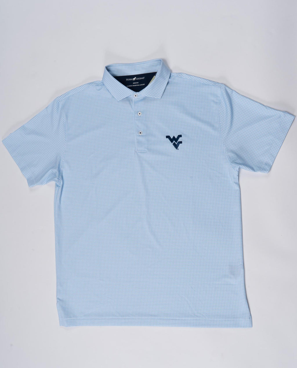 HORN LEGEND WVU LIGHT BLUE MEDALLION KNIT