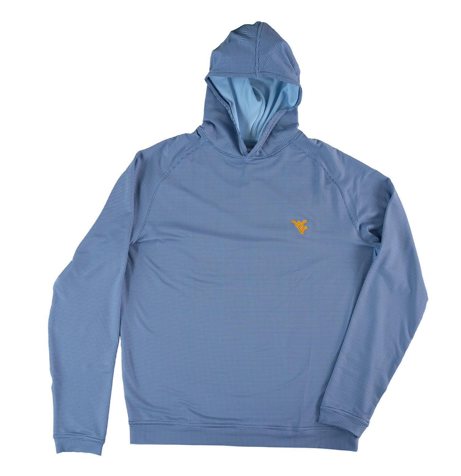 PETER MILLAR WVU PINE PERFORMANCE HOUNDSTOOTH HOODIE