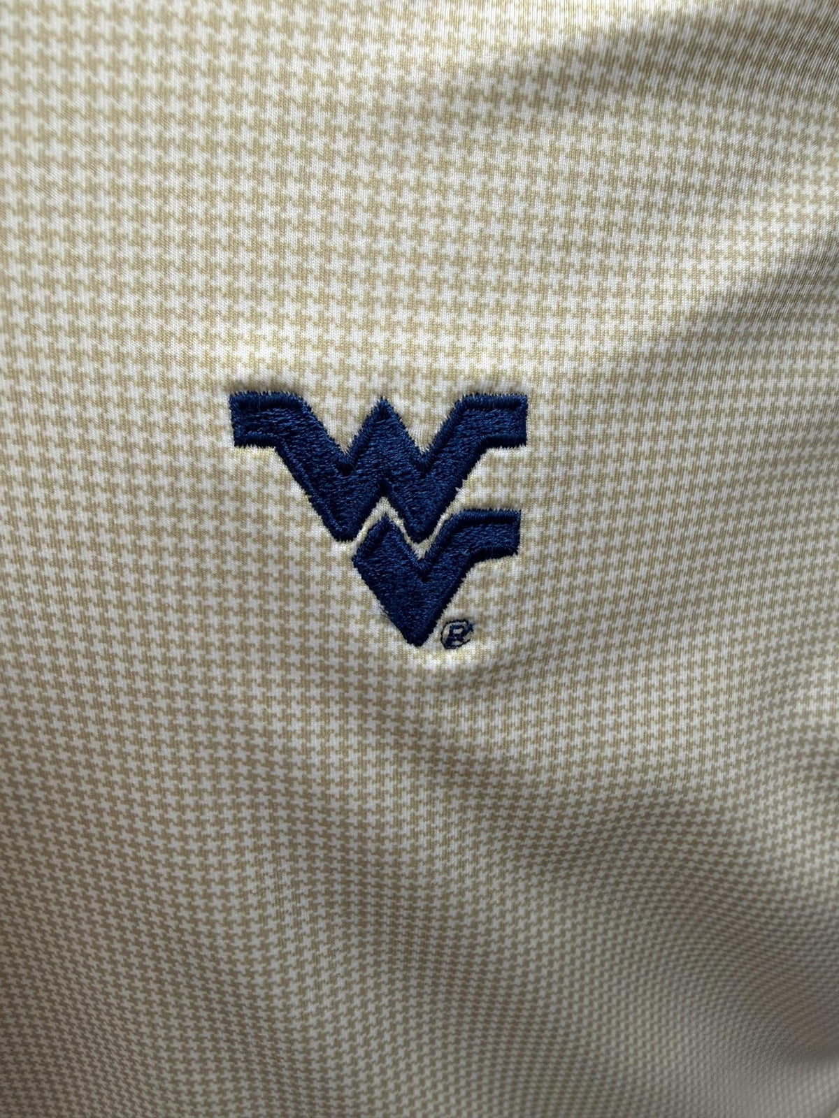 PETER MILLAR WVU GOLD BORDER HOUNDSTOOTH KNIT