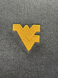 GREYSON WVU NAVY HERRINGBONE TATE HALF-ZIP