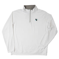 PETER MILLAR THROWBACK LOGO WHITE PERTH HALF-ZIP