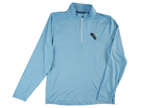 CUTTER & BUCK LIGHT BLUE COAST LINE THROWBACK LOGO HALF-ZIP