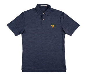 PETER MILLAR NAVY WVU FEATHERWEIGHT KNIT
