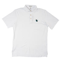 PETER MILLAR THROWBACK LOGO WHITE KNIT