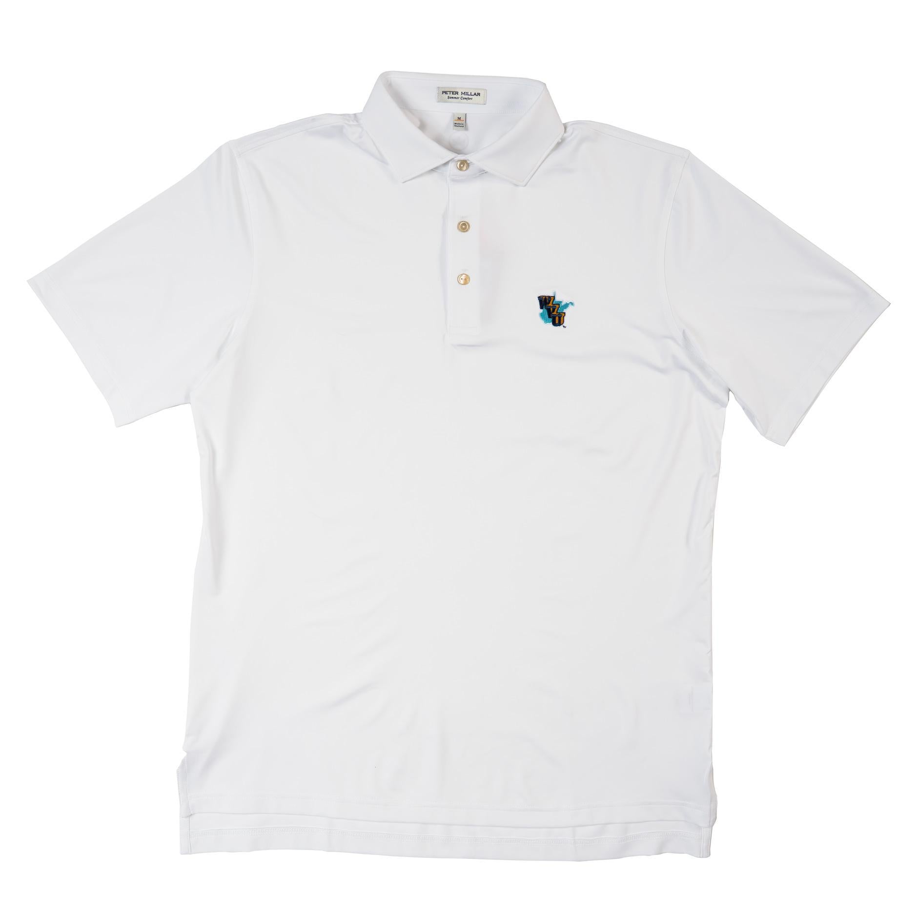 PETER MILLAR THROWBACK LOGO WHITE KNIT