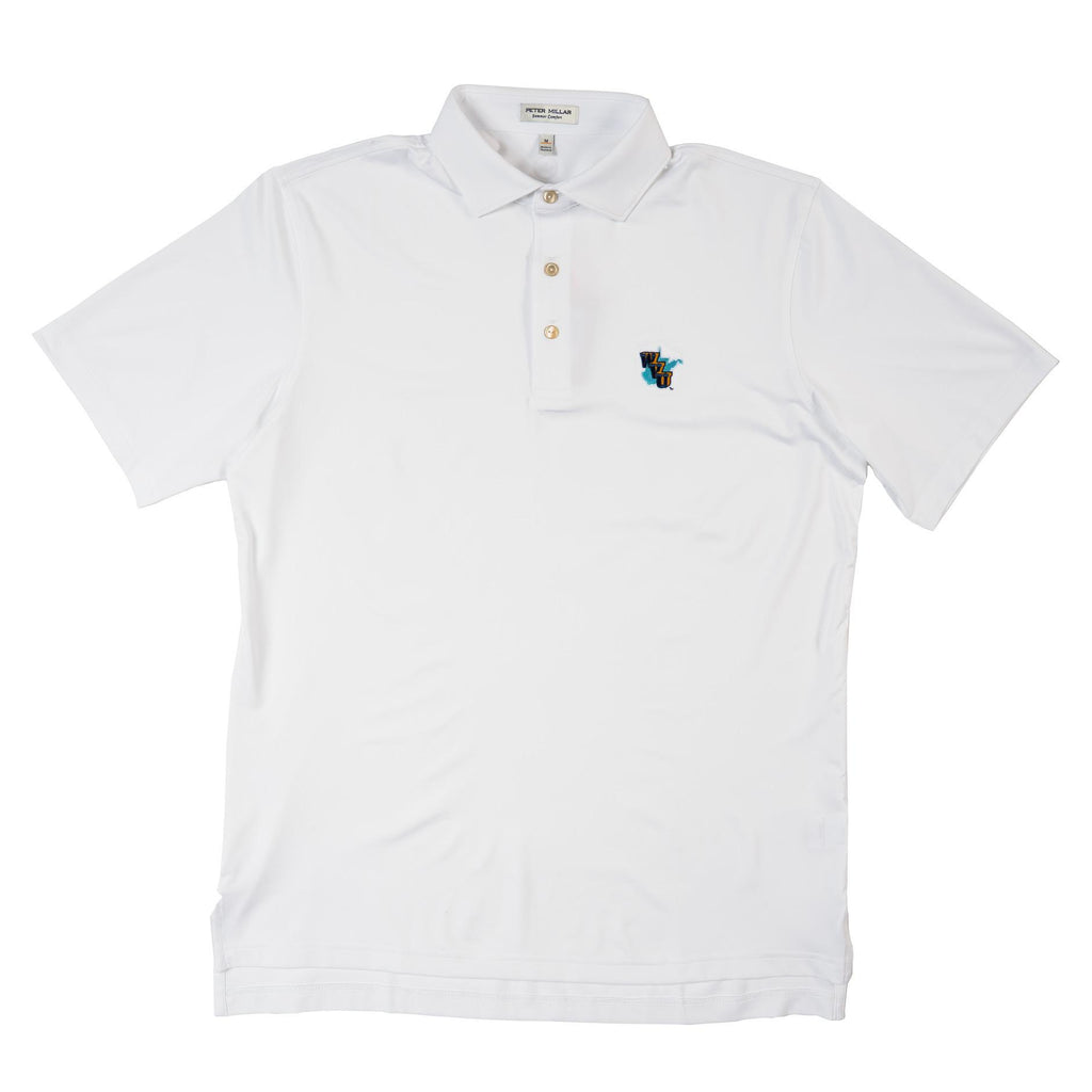 PETER MILLAR THROWBACK LOGO WHITE KNIT