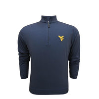 HORN LEGEND WVU NAVY/SAND STRETCHABLE SHEPHERD HALF-ZIP