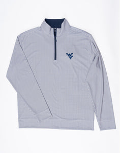 HORN LEGEND WV WHITE/NAVY CHECK HALF-ZIP