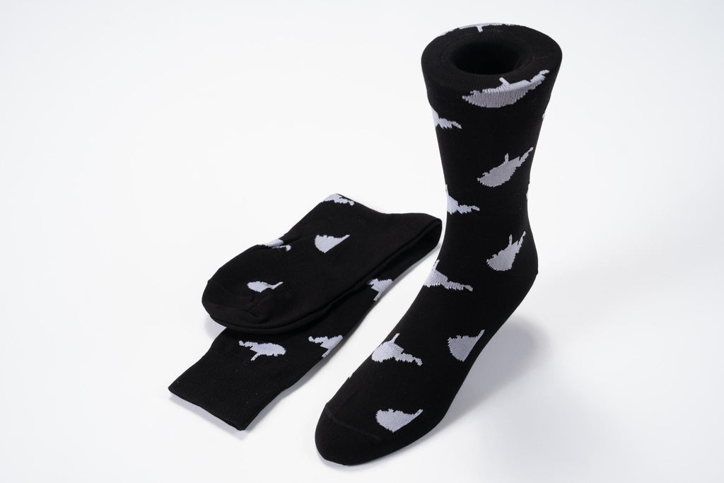 BLACK WV STATE SOCKS