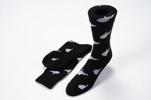 BLACK WV STATE SOCKS