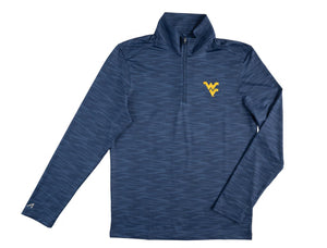 ANTIGUA WVU NAVY SWELL HALF-ZIP