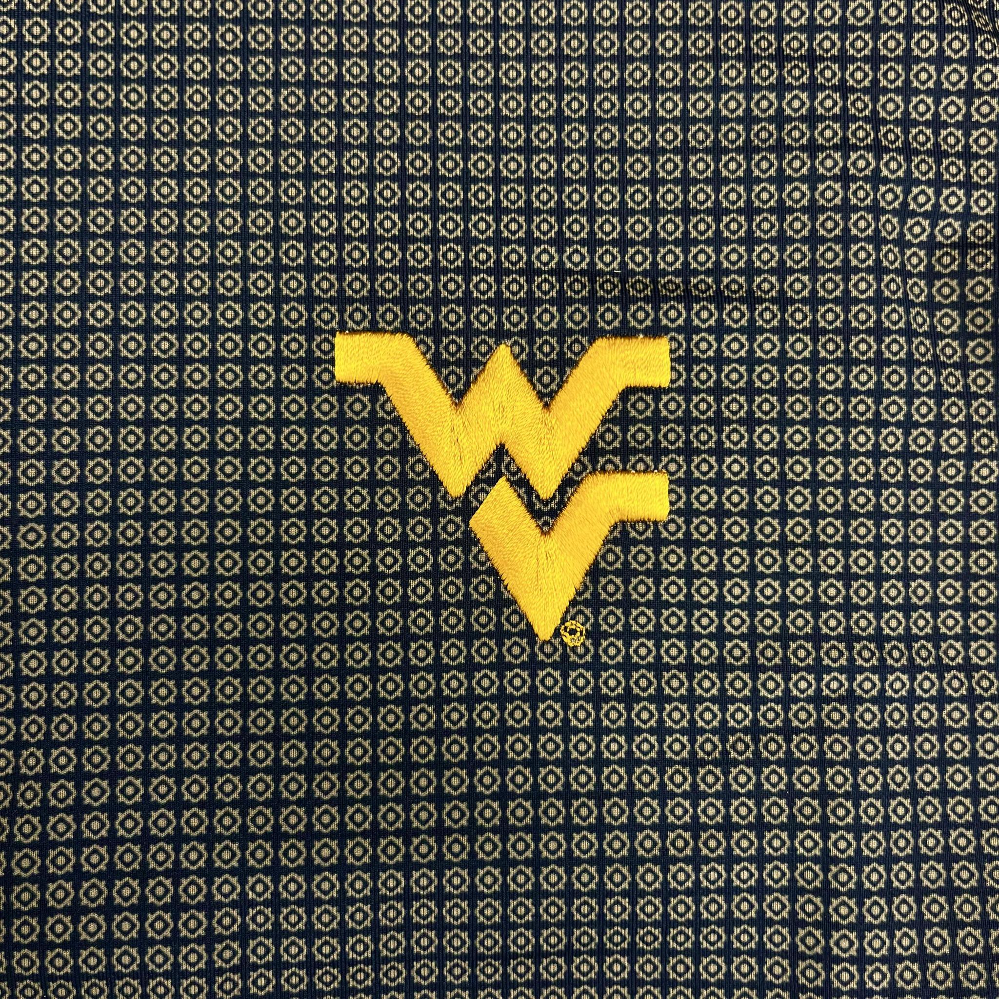 HORN LEGEND WVU NAVY/SAND MEDALLION HALF-ZIP