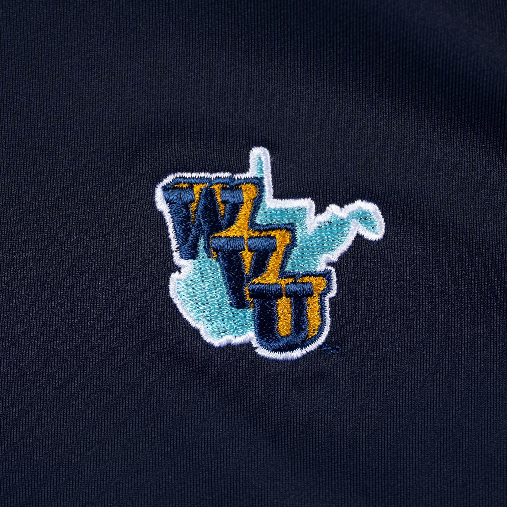PETER MILLAR THROWBACK LOGO NAVY PERTH HALF-ZIP