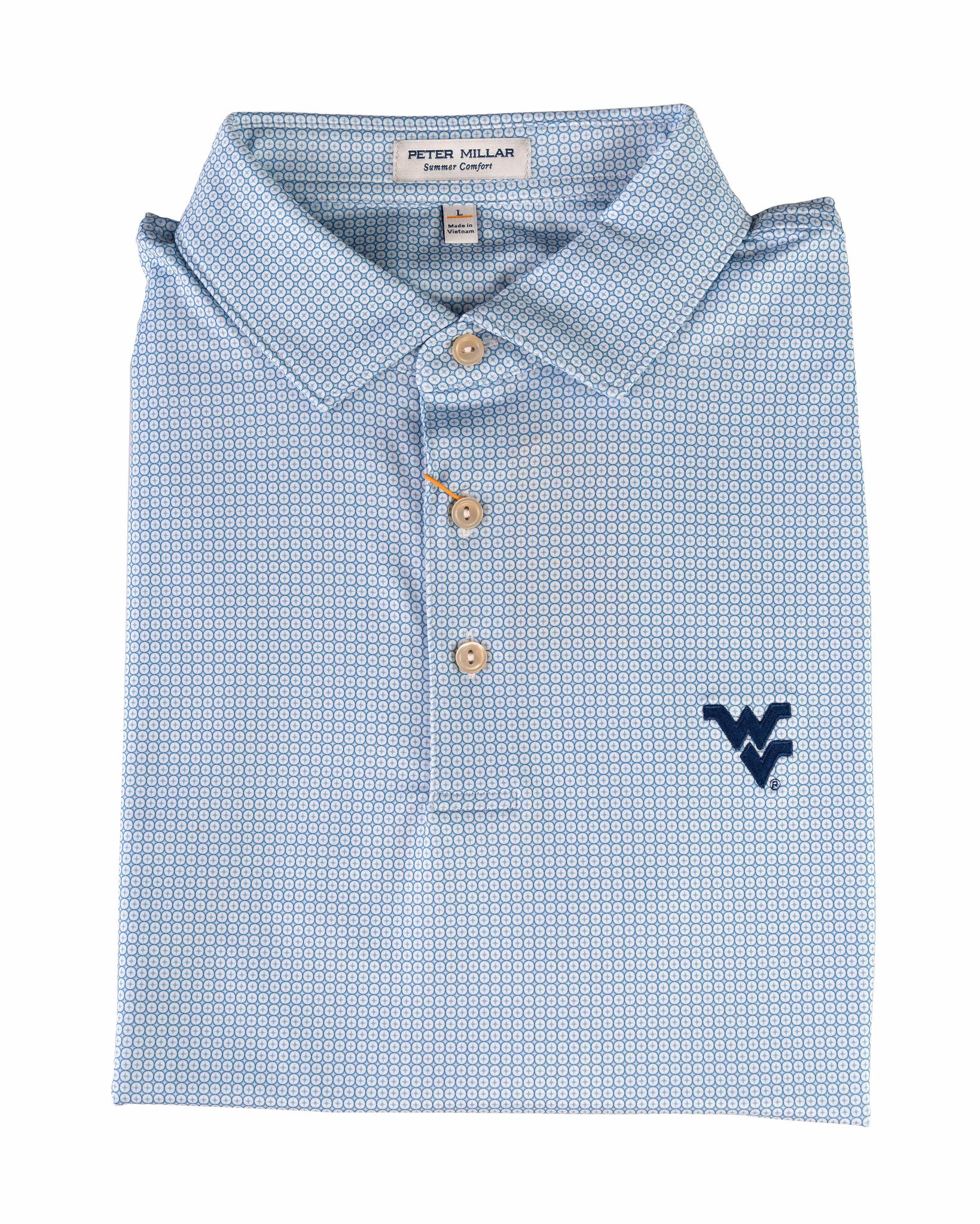 PETER MILLAR WVU SAILOR BLUE ORBIT PERFORMANCE KNIT
