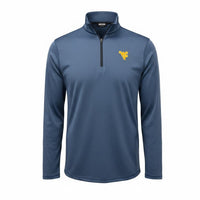 GREYSON WVU NAVY HERRINGBONE TATE HALF-ZIP