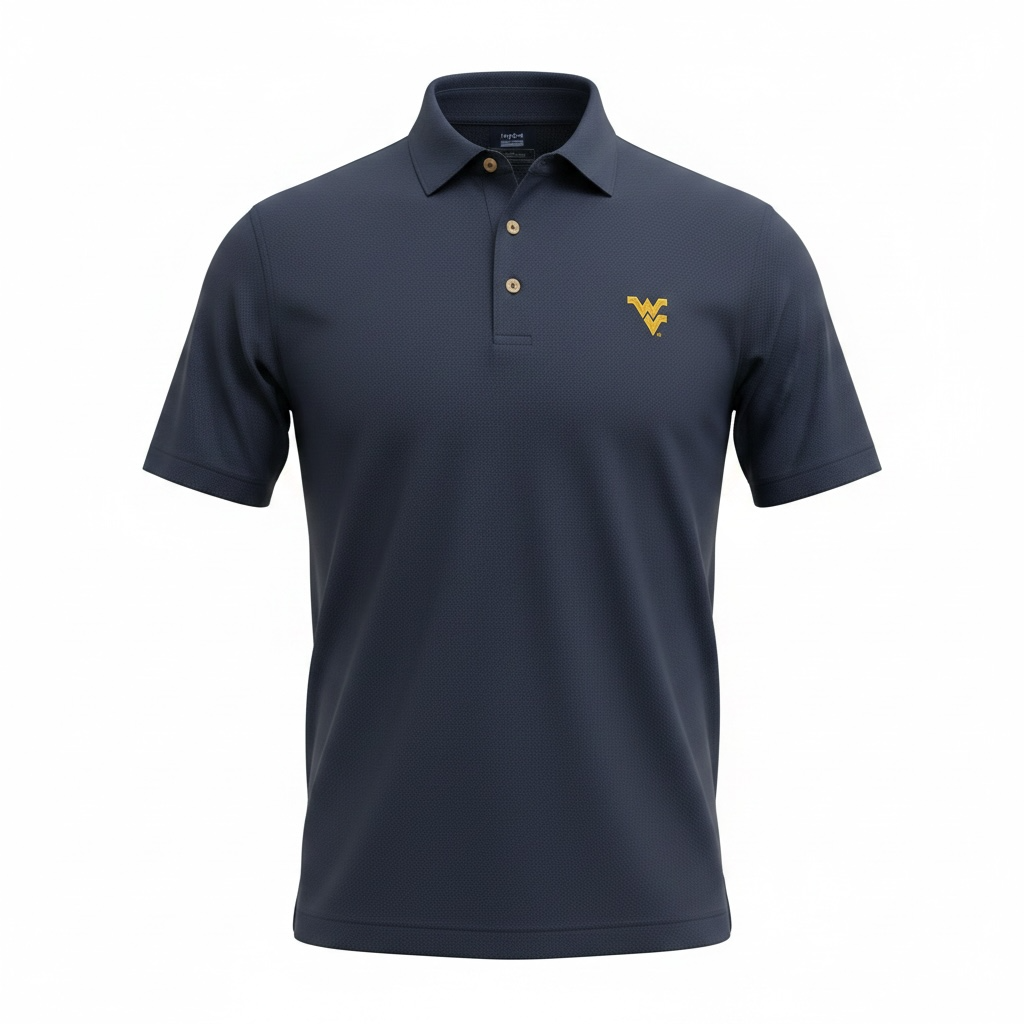 PETER MILLAR WVU NAVY HUGO PERFORMANCE KNIT
