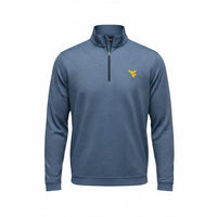 PETER MILLAR WVU NAVY PERTH HERRINGBONE HALF-ZIP