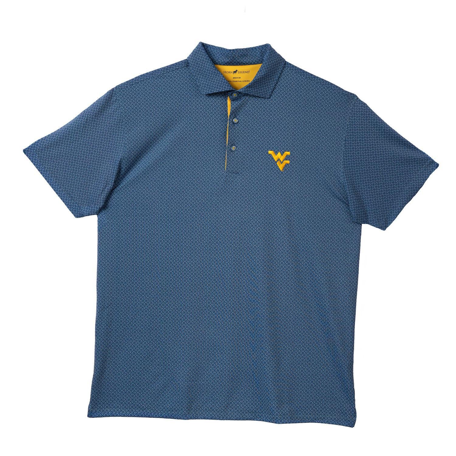 HORN LEGEND NAVY MOSAIC WVU POLO