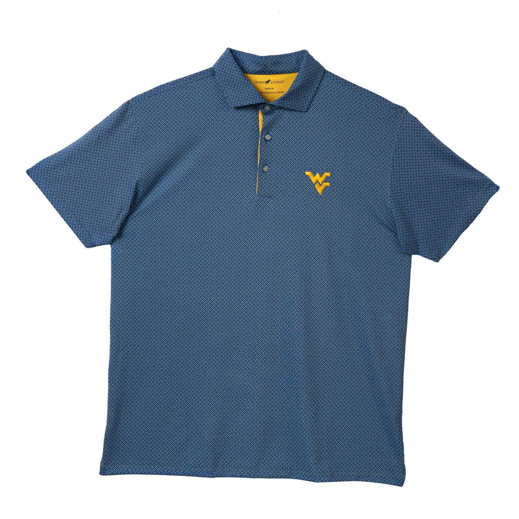 HORN LEGEND NAVY MOSAIC WVU POLO