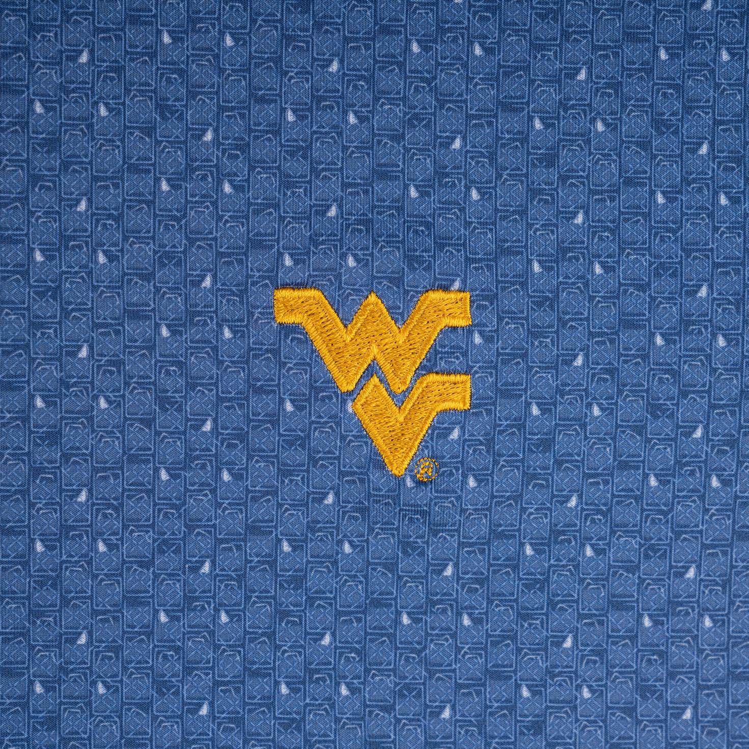 PETER MILLAR WVU WINDSOR BLUE NEGRONI PERFORMANCE KNIT