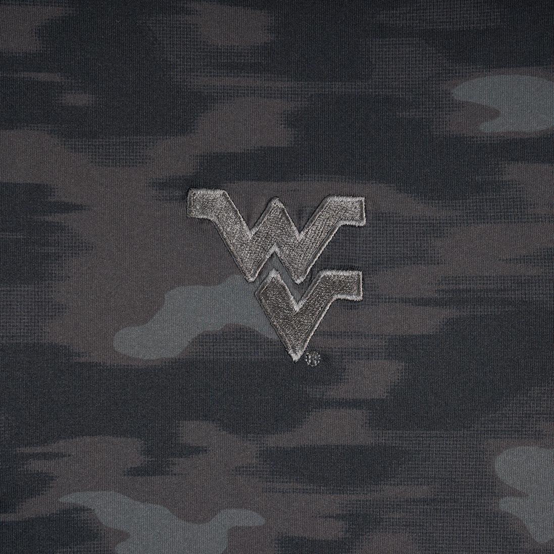 ANTIGUA WVU TURF BLACK HALF-ZIP PULLOVER