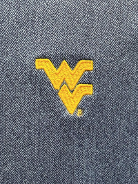 PETER MILLAR WVU NAVY PERTH HERRINGBONE HALF-ZIP