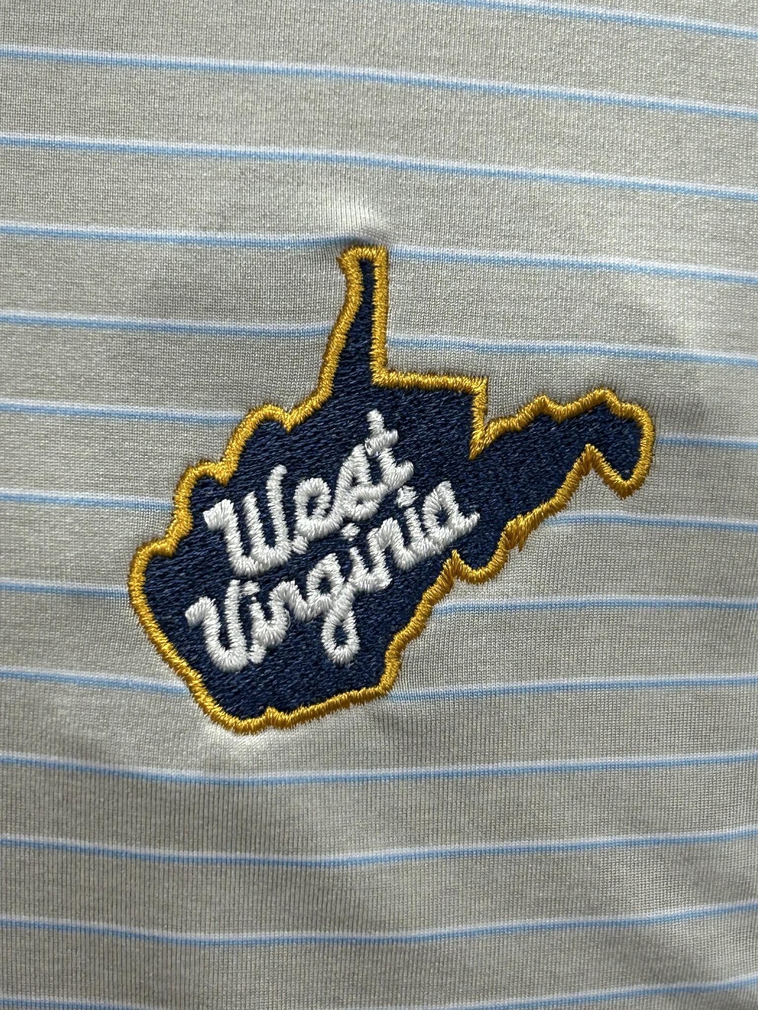 PETER MILLAR WVU THROWBACK LOGO OAKS KNIT
